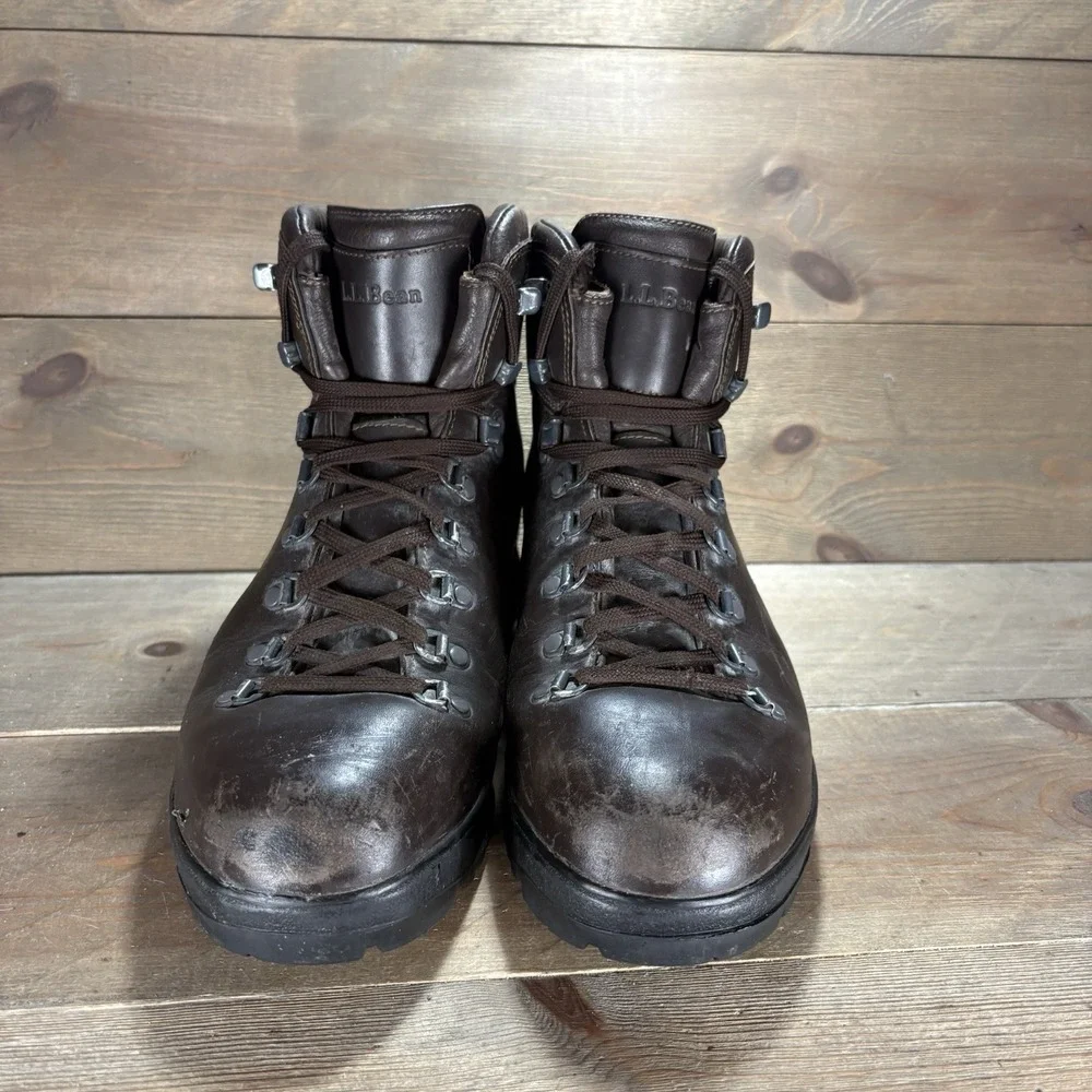 ll bean cresta mens size 10 wide shoes brown leather waterproof hiking boots